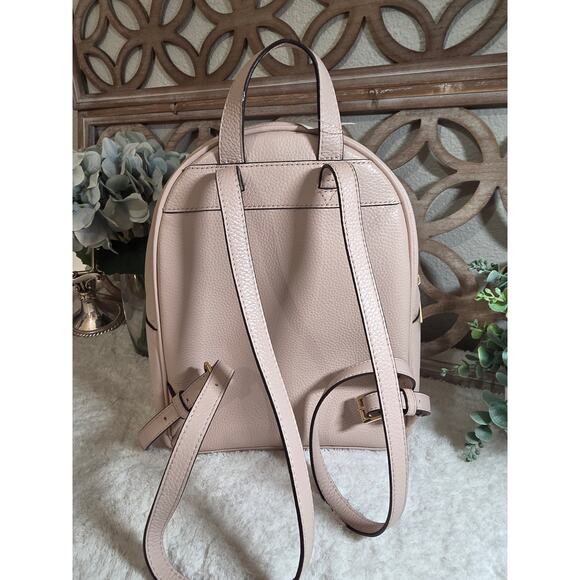 Michael Kors Abbey Medium Pebbled Leather Backpack Soft Pink - Picture 8 of 14